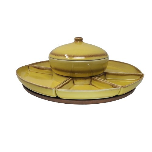 1950s Nancy China 29 Buffet Lazy Susan Fondue Relish Taco Tuesday Ceramic Set