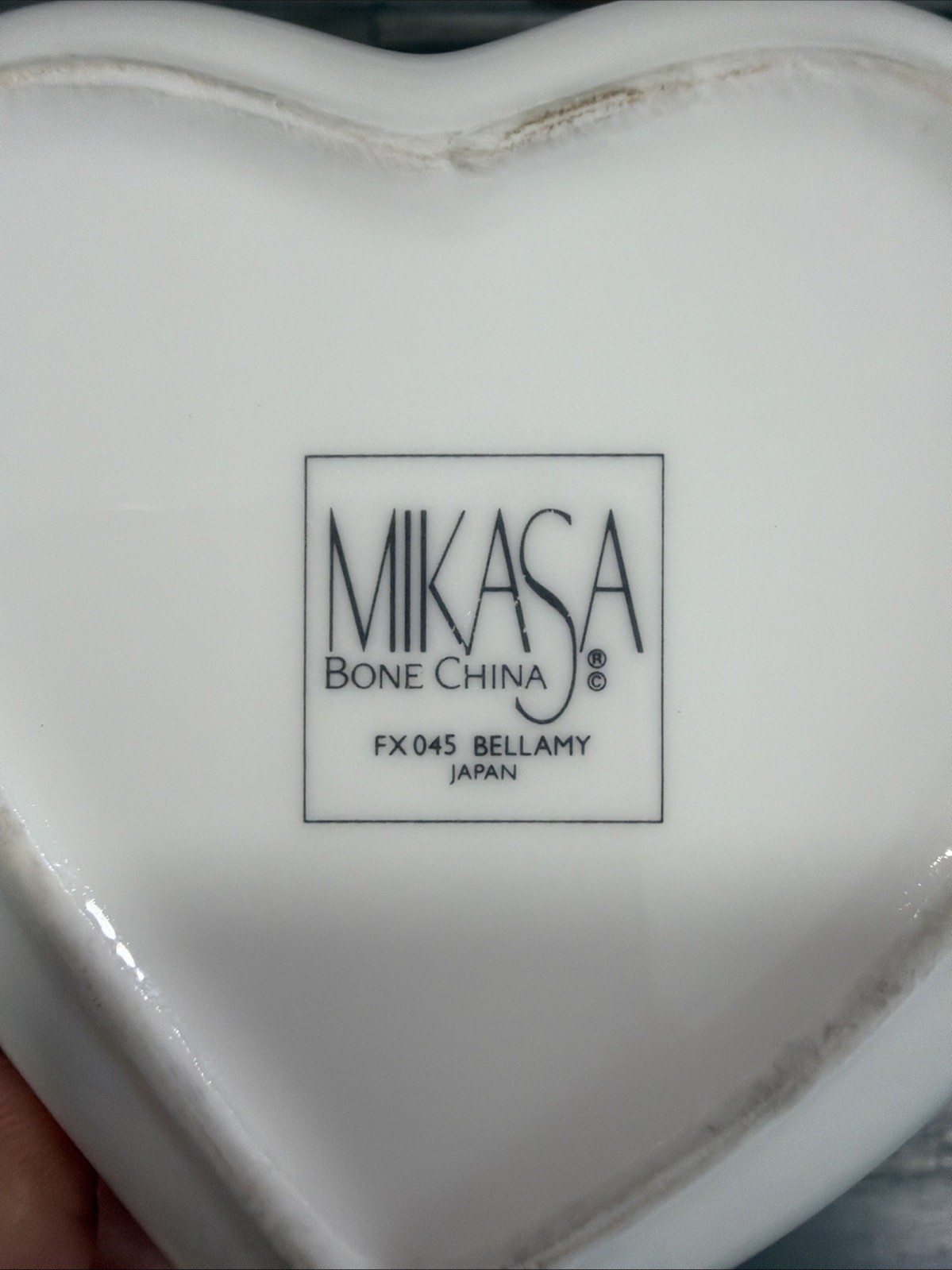Vintage Mikasa Bone China Heart Shape Trinket Dish with Lid Bellamy JAPAN