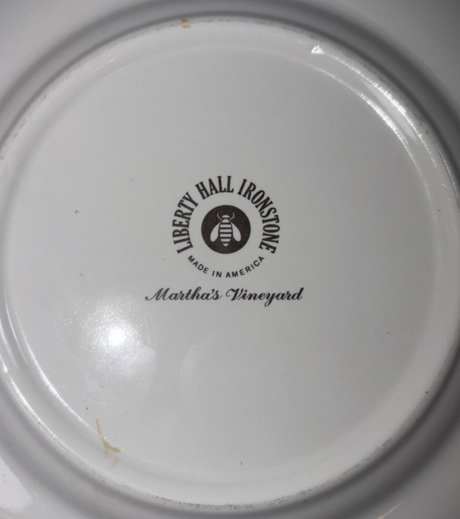 Liberty Hall Ironstone Dessert Bread Plate Martha’s Vinyard 7.5 in Set of 2