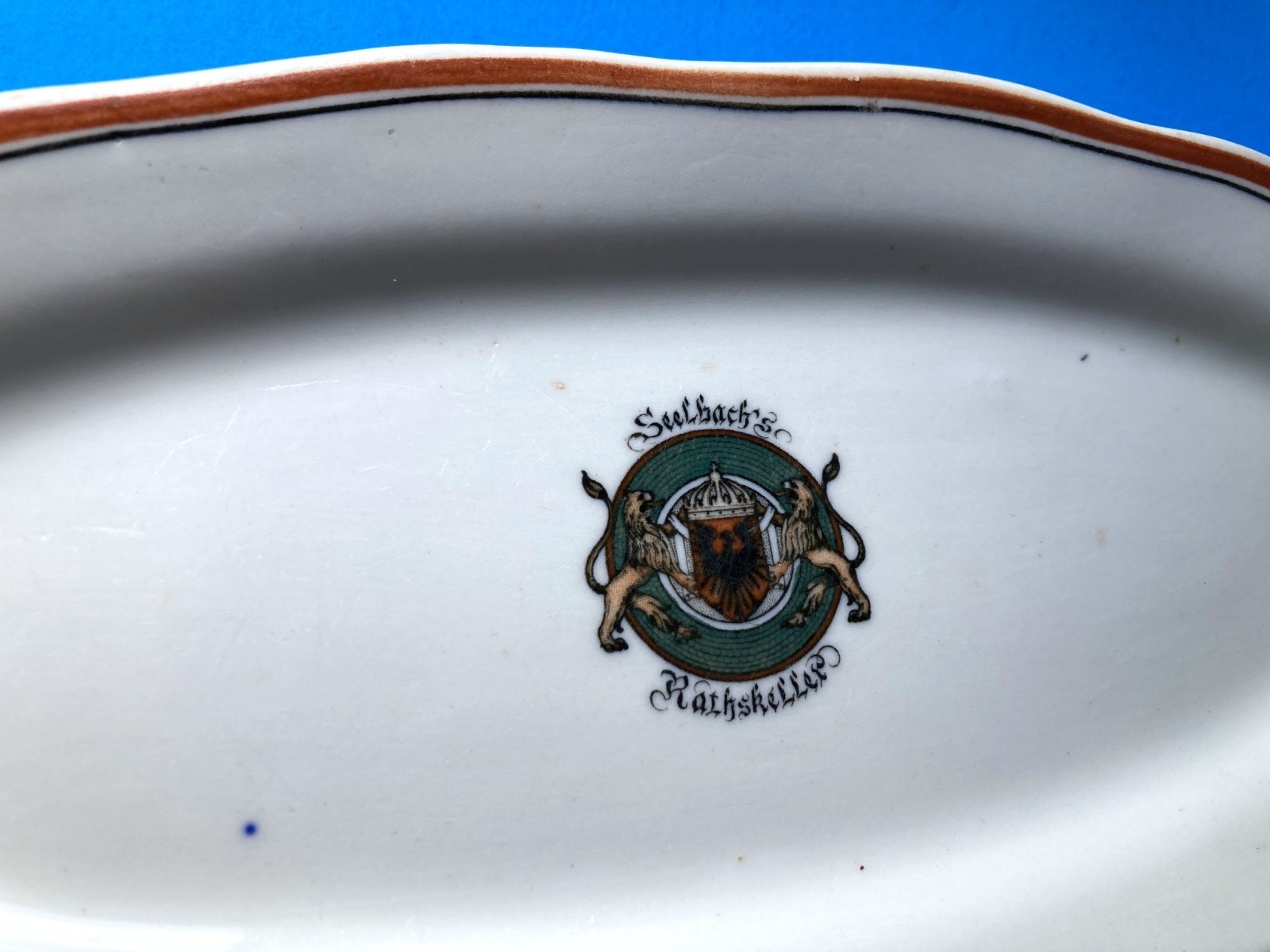 Rare 1905-1911 Seelbach’s Rathskeller Celery Serving Dish Bread J Dolfinger & Co