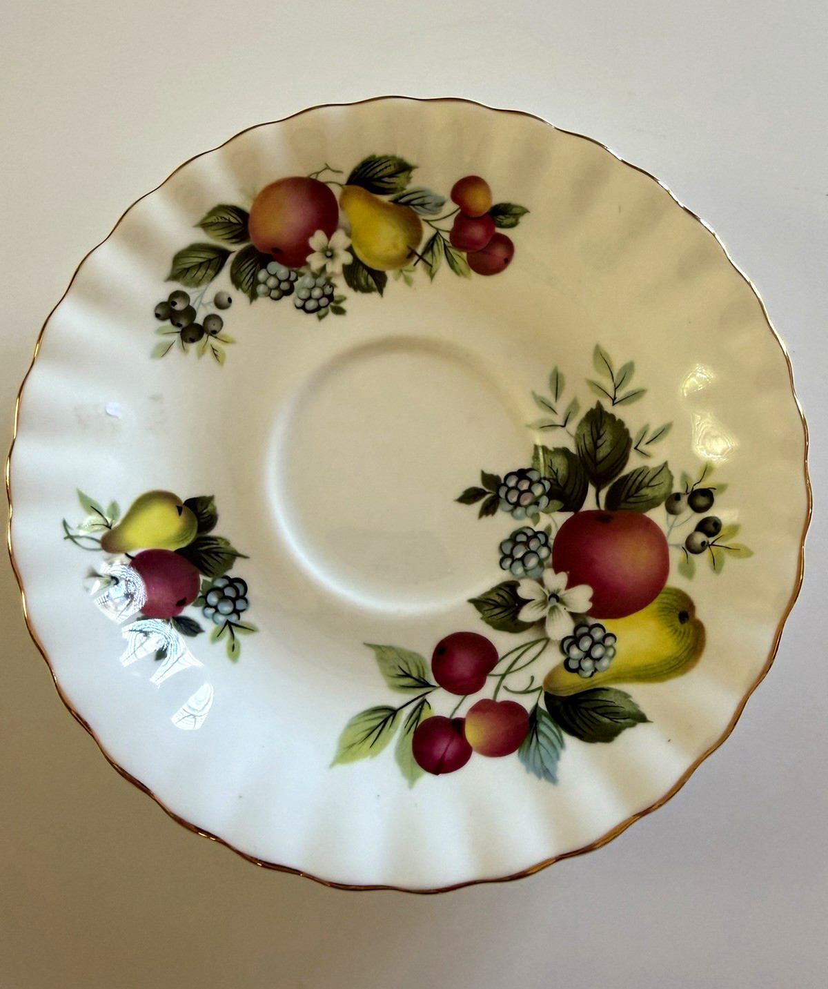 Royal Albert Bone China England Fruit Pattern Round Saucer White/Multicolor