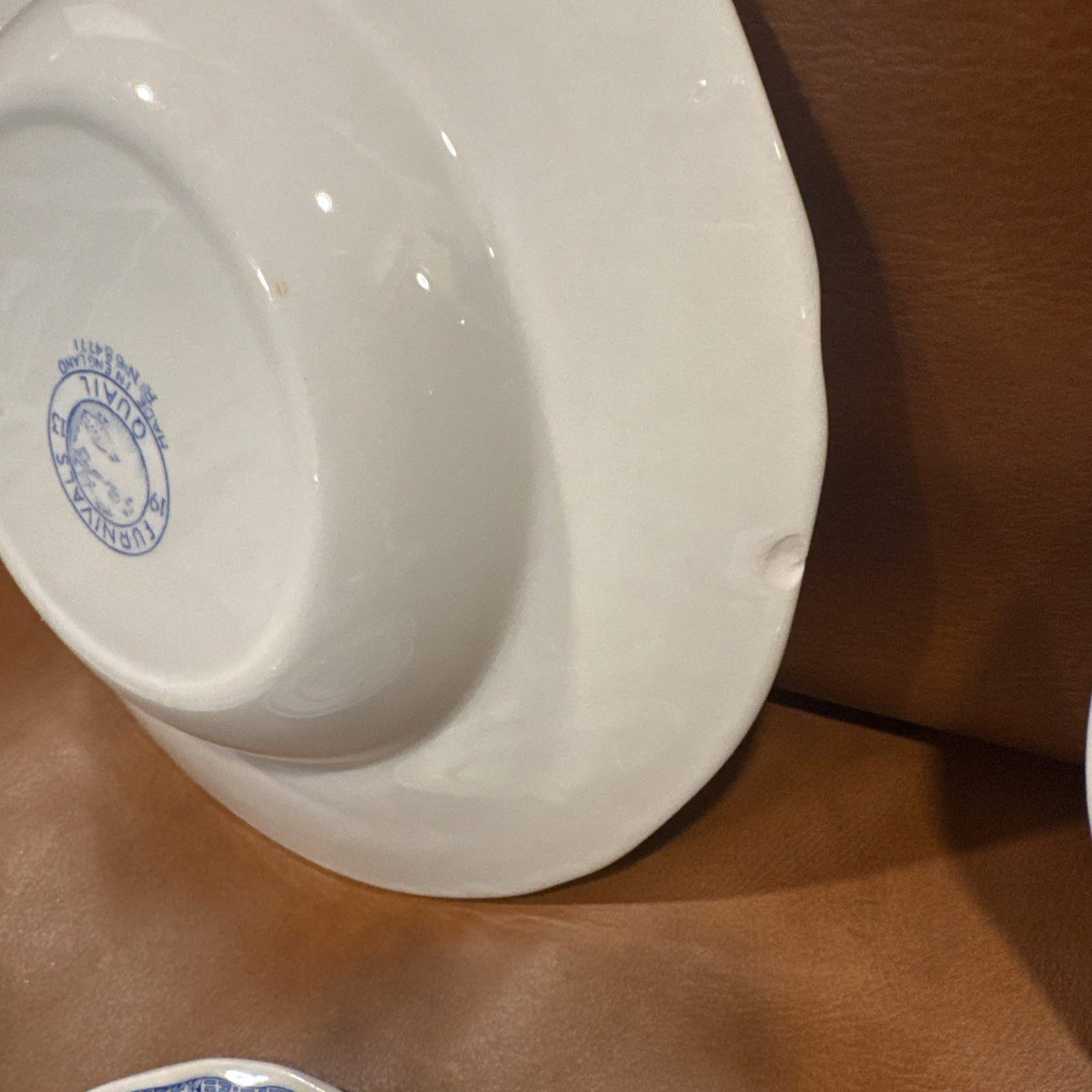 7 LOT Furnivals Blue Quail (4)Soup Bowls (2)Bread Plates (1) Platter oval