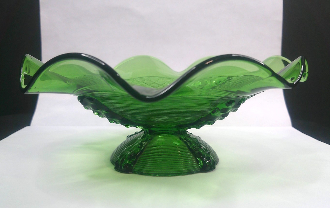 Northwood Glass, Button Panels, Emerald Green, Bowl, EAPG, c 1899, USA, VgCd