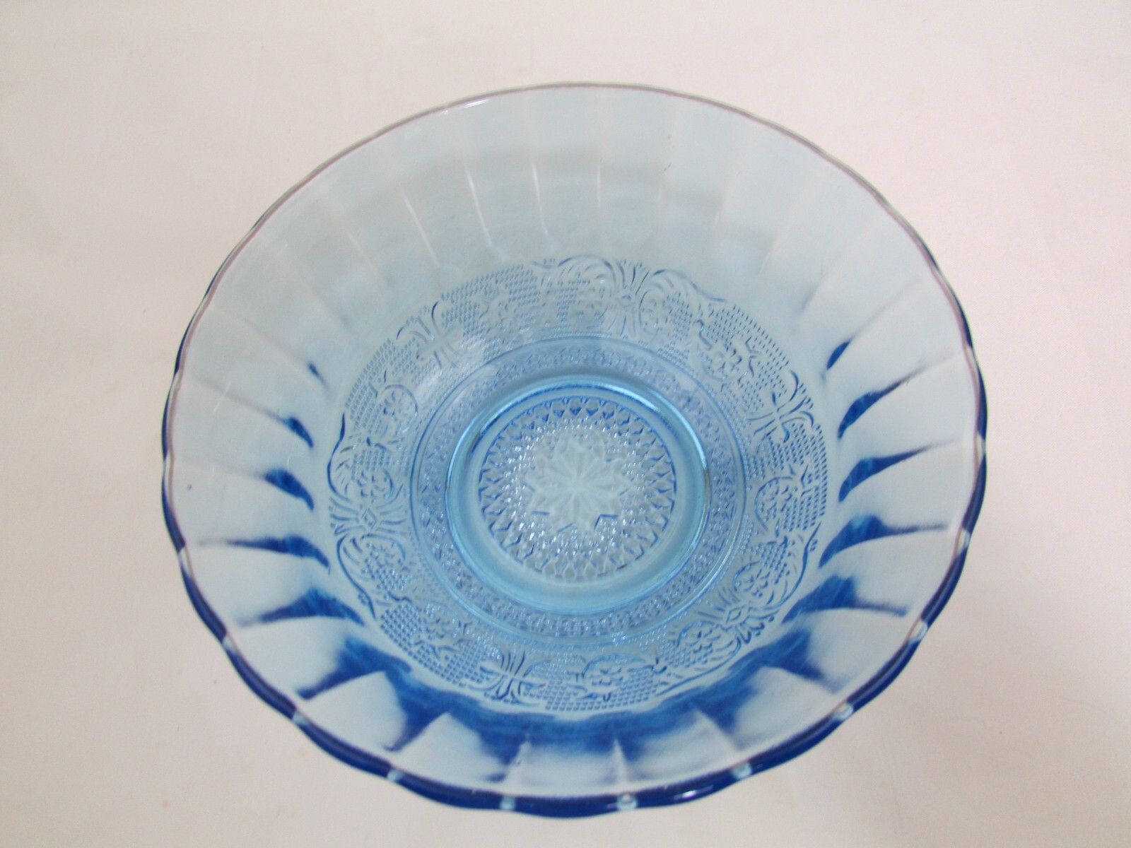 Vintage Glass Kig Blue Serving Bowls (2)
