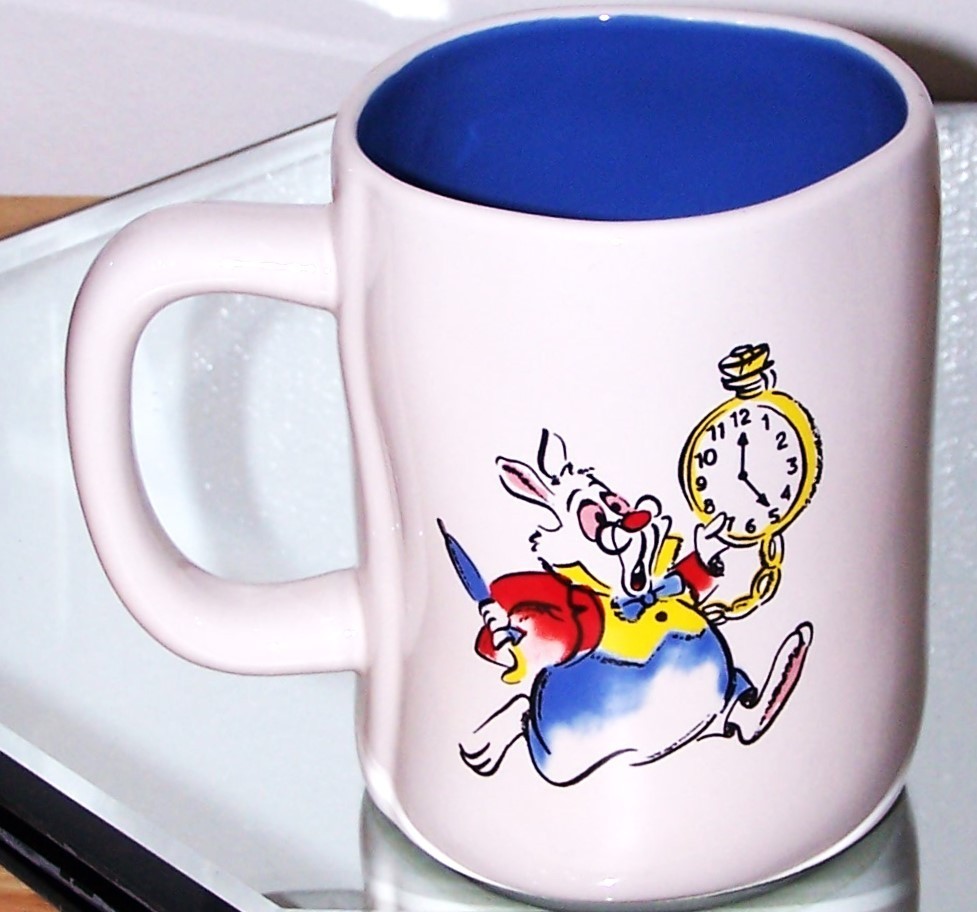 Rae Dunn Disney Alice in Wonderland “I’m Late! I’m Late!” Ceramic Coffee Mug
