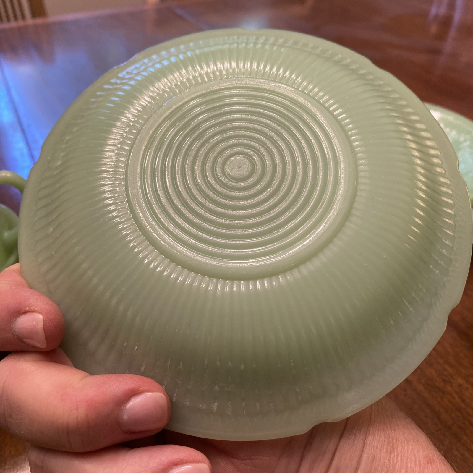 Vintage Fire King Jadeite Alice Cup and Saucer 8 Total Available