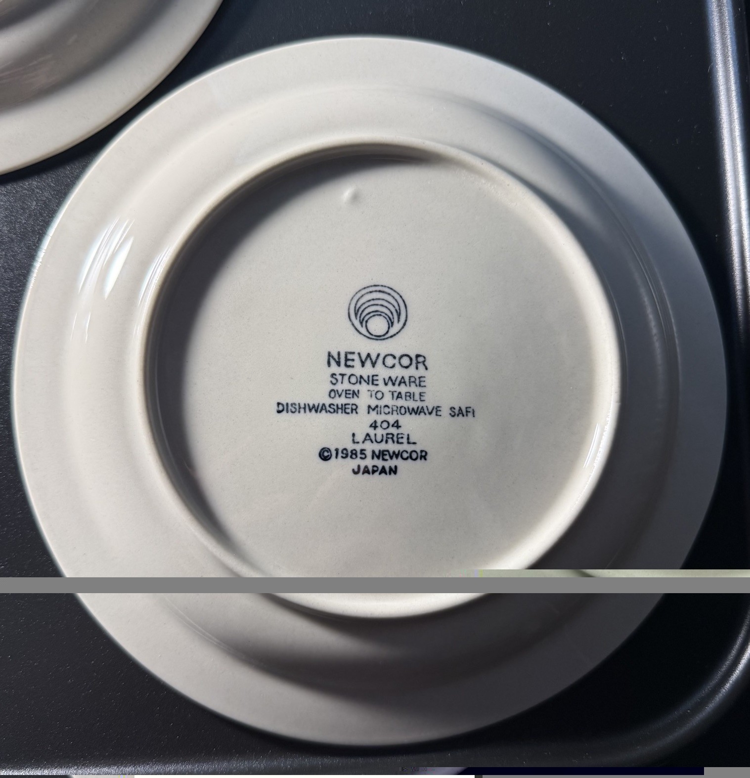 3pc plate set Newcor Stoneware “Laurel” Pattern 404 Japan 1985 Dinner