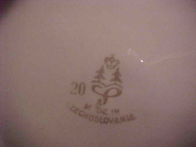 Porcelain Czechoslovakia CZE9 Pattern Pink Rose Garland Rim Soup Bowl Set 4-of