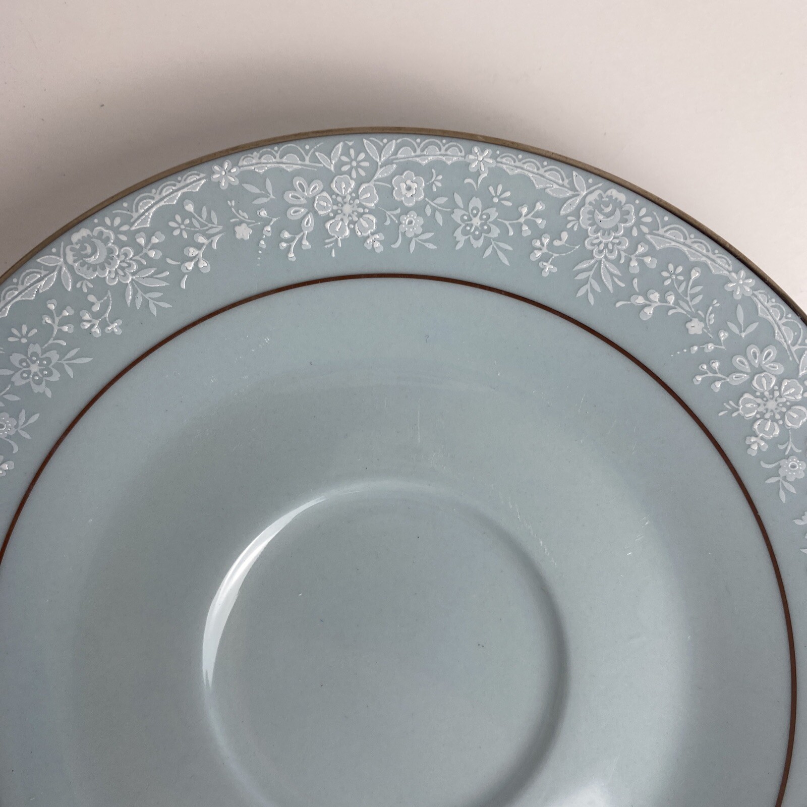 Noritake China Fidelity Saucer Baby Blue With Gold Trim 8003 W81