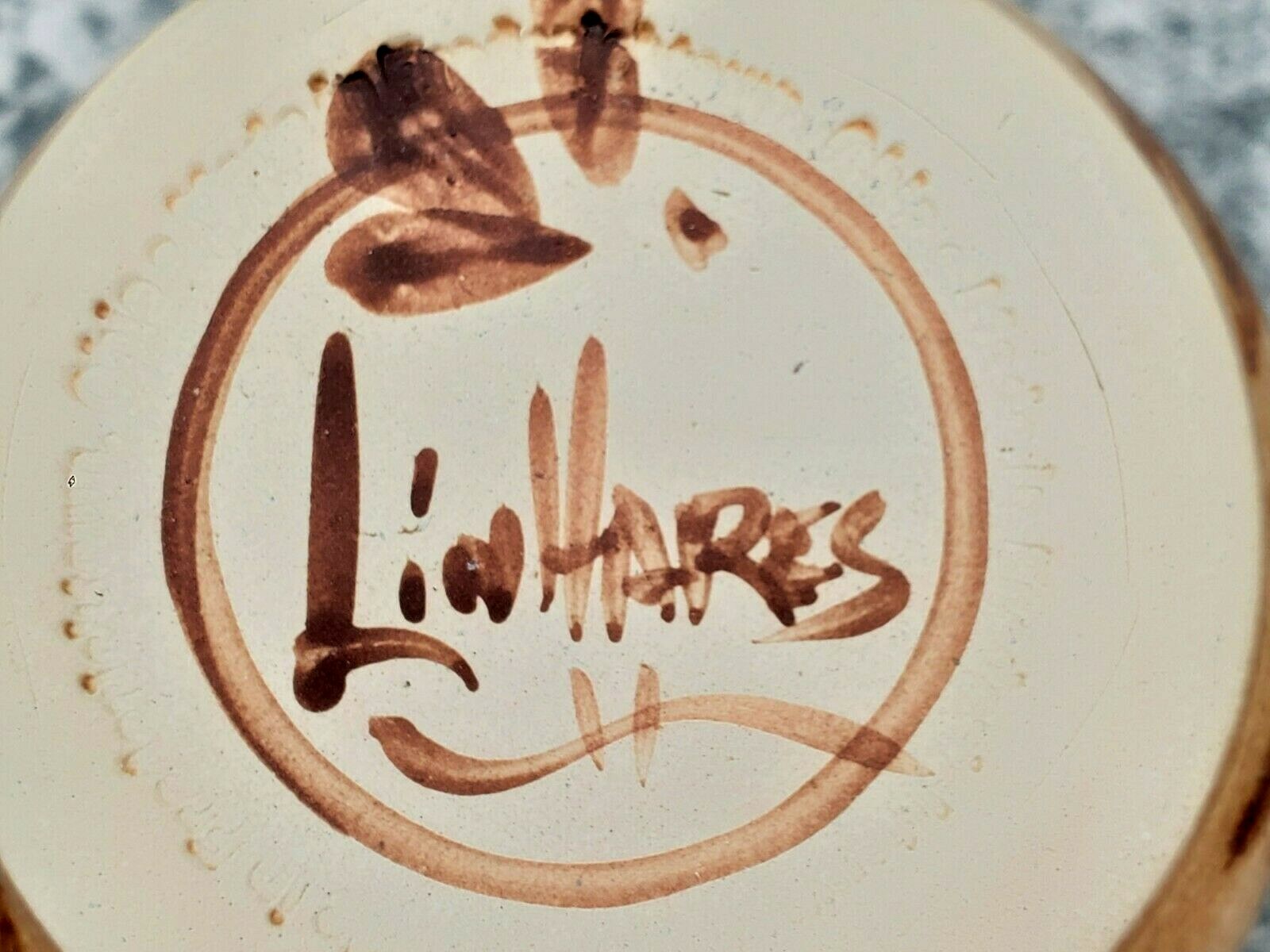 Beautiful Signed Paul Linhares Handmade 4½” Floral Mug in Fall Colors Studio Art