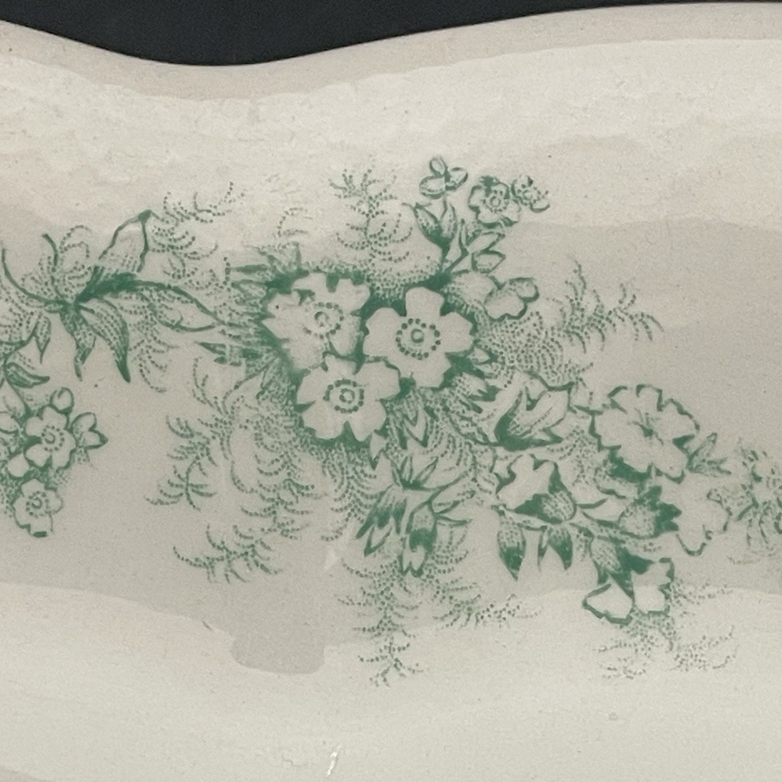 Homer Laughlin The Angelus Green Floral Oval Serving Platter 1905-16 USA 17″x13″