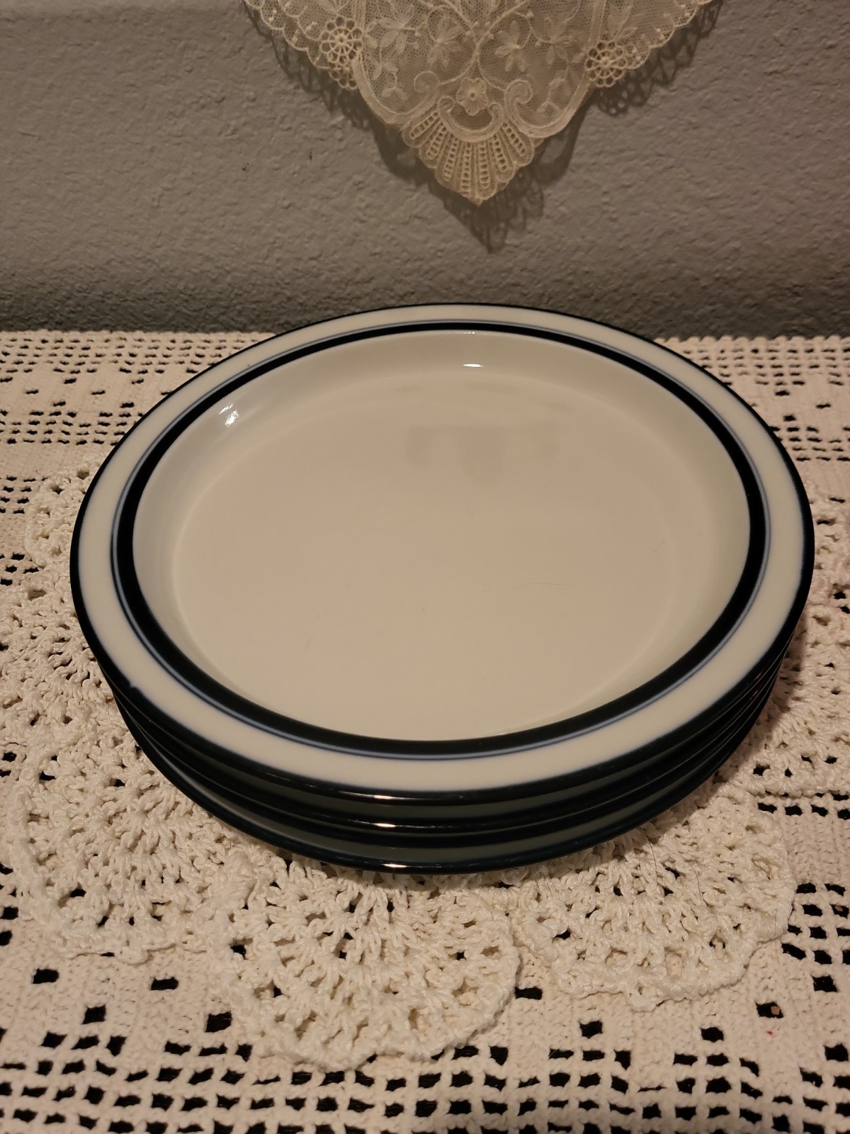 Dansk Christianshaven Blue Bistro Salad Dessert Plates Set of 4 Japan 8 3/4″