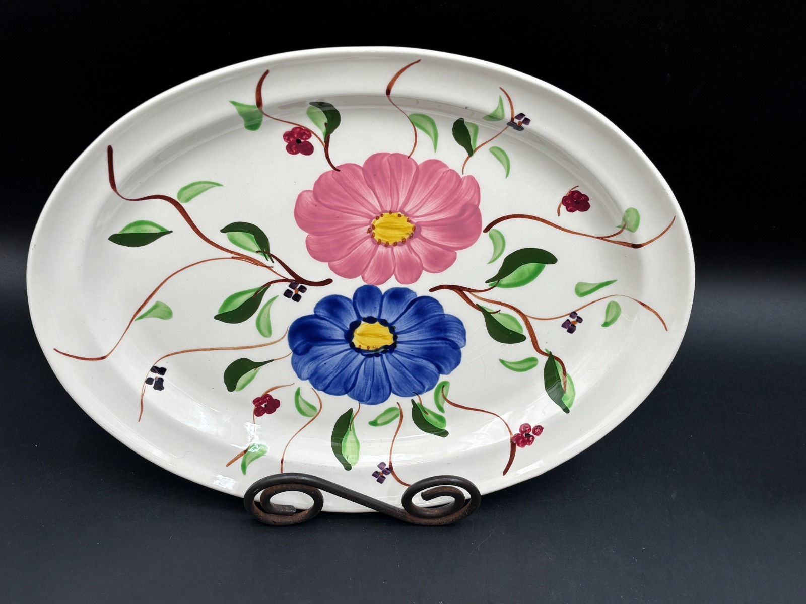 Blue Ridge Pottery “CUMBERLAND” ~ USA ~ Serving Platter ~ 13 1/2″ x 10 3/4″