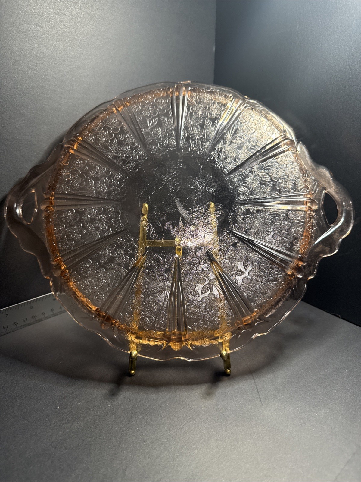 1930 Jeannette Glass ‘Cherry Blossom’ Serving Tray