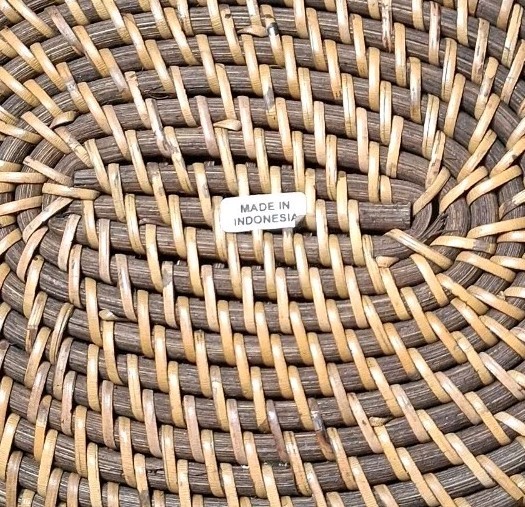 Round Rattan Brown Oval Decorative Bowl Key bowl fruit bowl Made in Indonesia