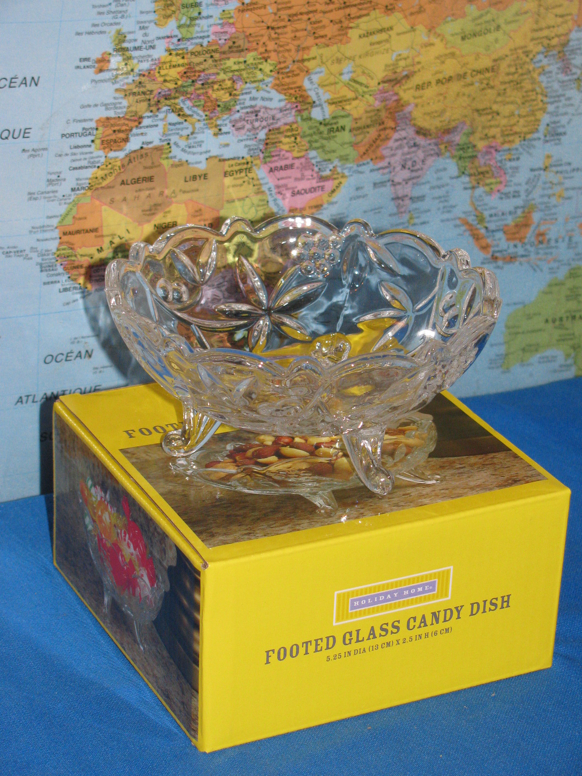 FOOTED GLASS CANDY DISH 5.25″ IN DIA – 2.5″ IN HIGH (13cm x 6cm) ***BRAND NEW***