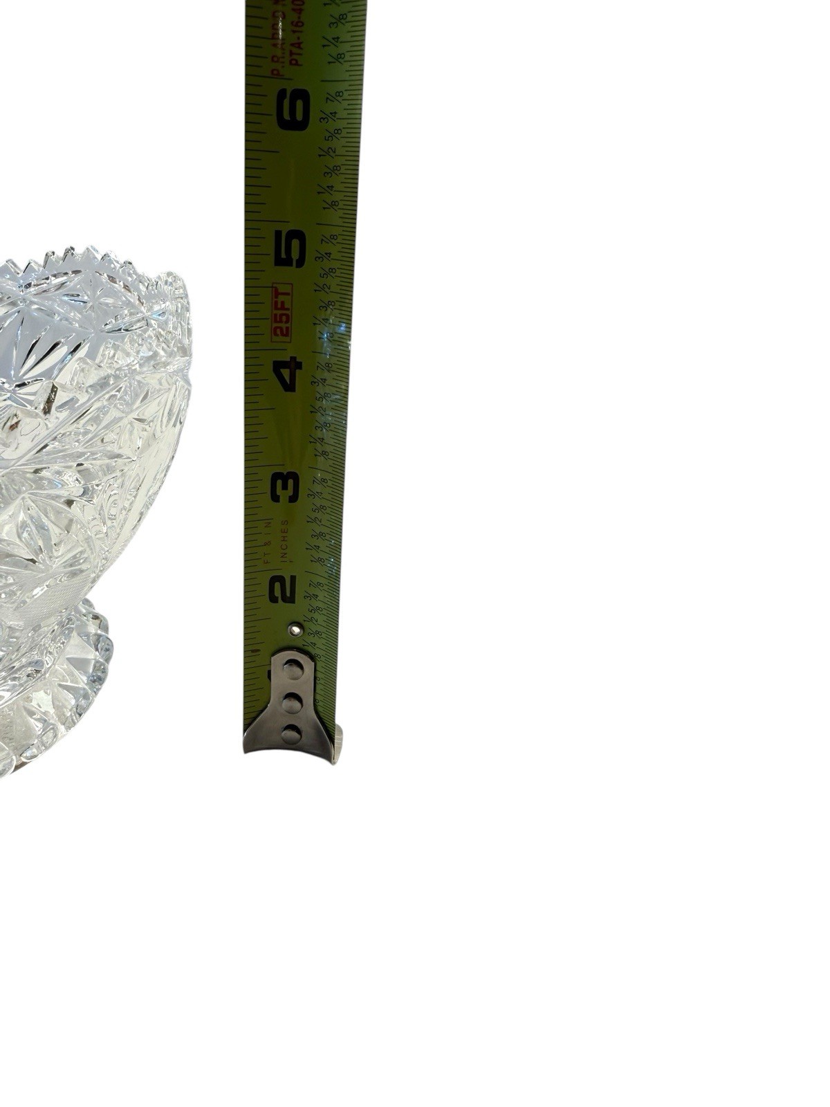 Vtg Lausitzer 24% Lead Crystal Pedestal Bowl Pinwheel Star Of David Hobstar 6″
