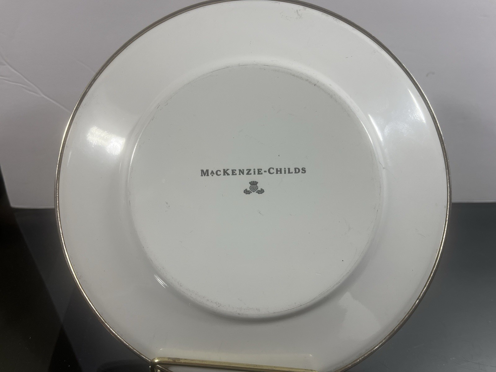 Vintage McKenzie Childs Enamelware 8” Frog Plate