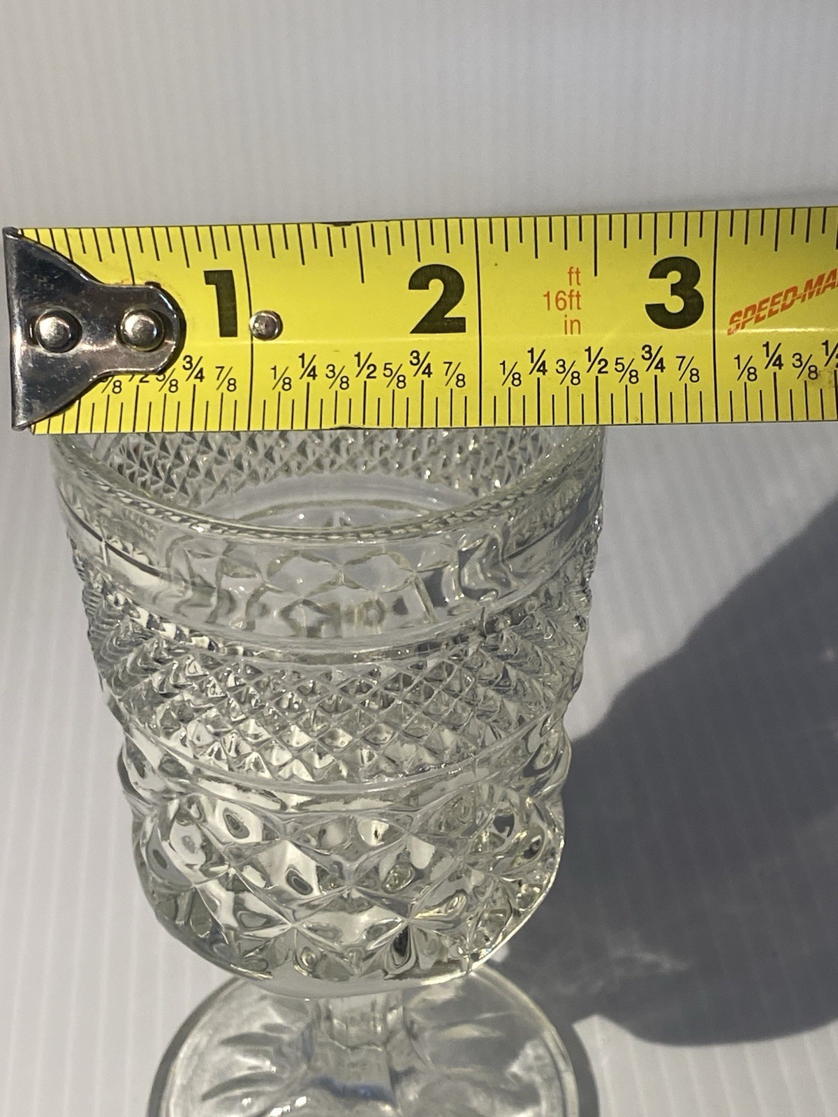 Wexford Anchor Hocking Goblets Set of 6 Diamond Cut 5 1/2 Inches Wine Stemware