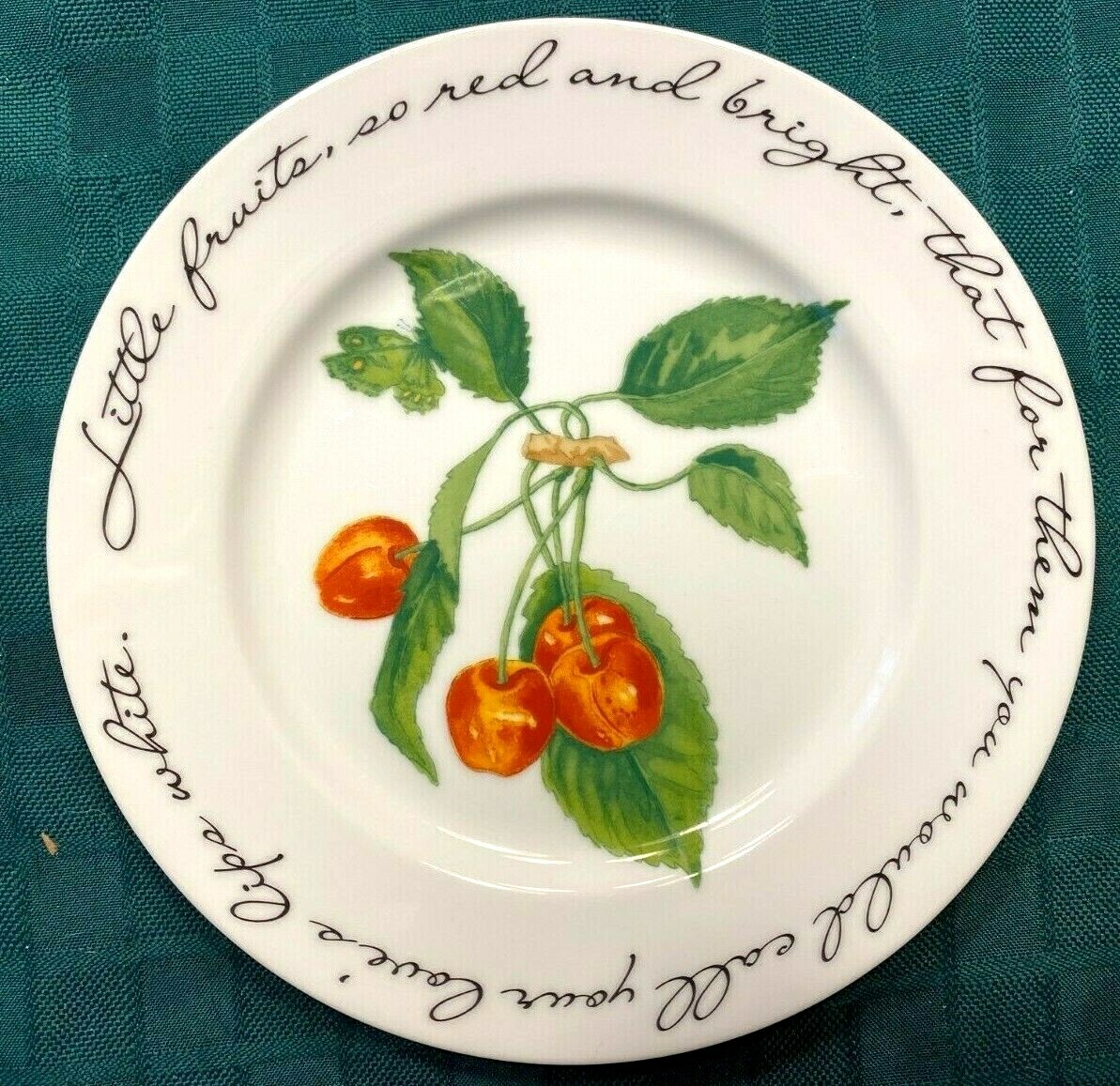 Set of 4 William Sonoma Orchard Suite Salad Plates 7 ¾” EUC Cherry Pear Plum