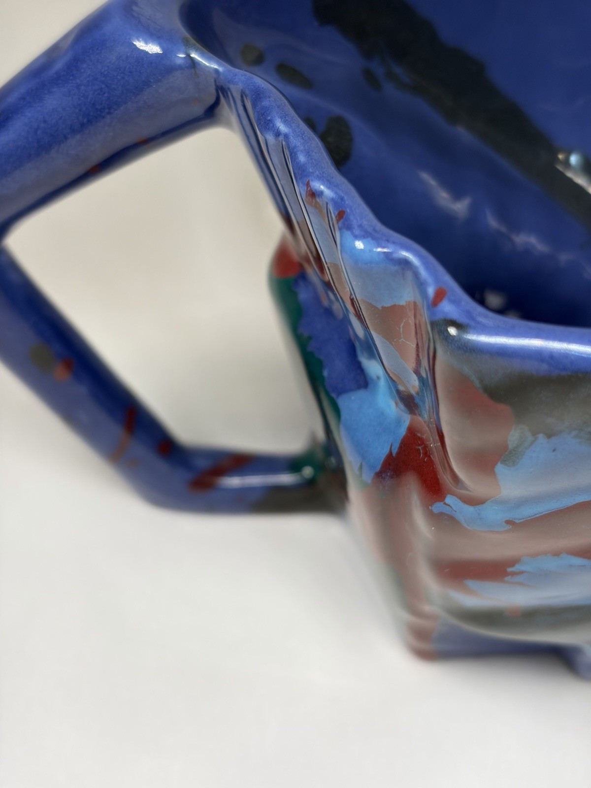 RARE CHARLES NALLE Studio Art Pottery Mug ABSTRACT Contemporary Splatter Multi