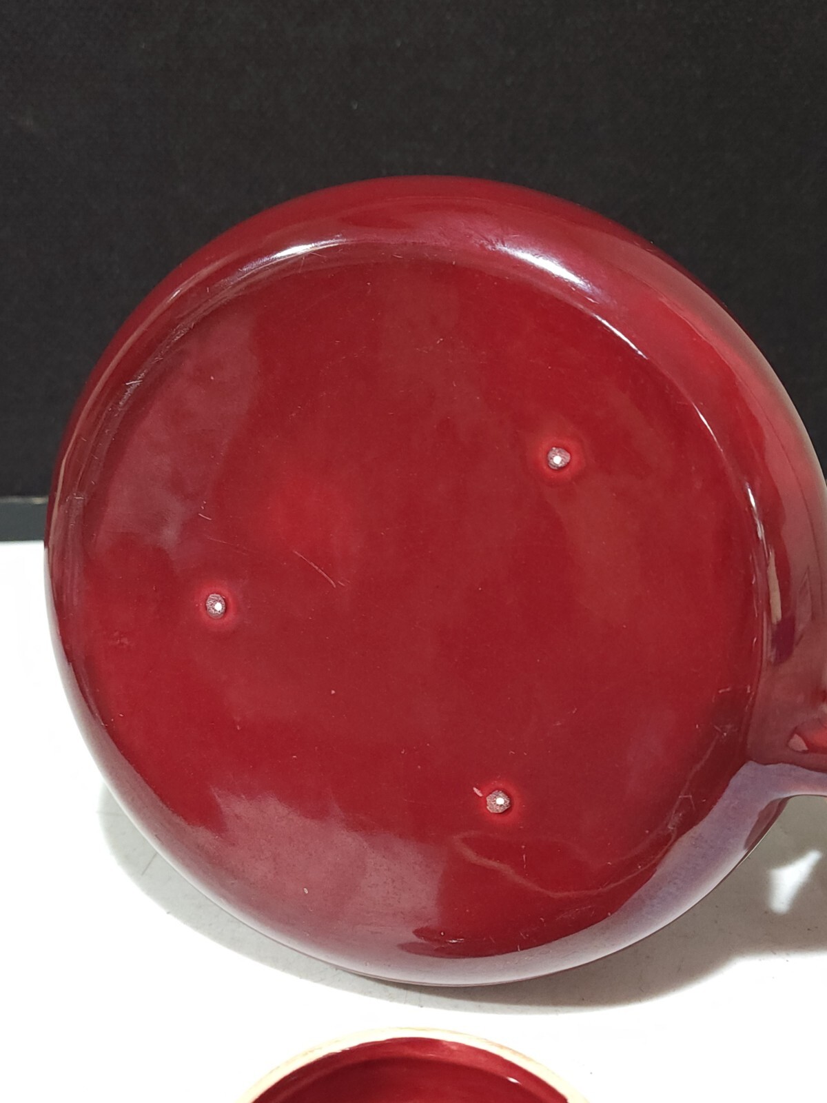 RARE HOLLYDALE CALIFORNIA MALIBU MODERN MAROON RED TEAPOT MCM 1948