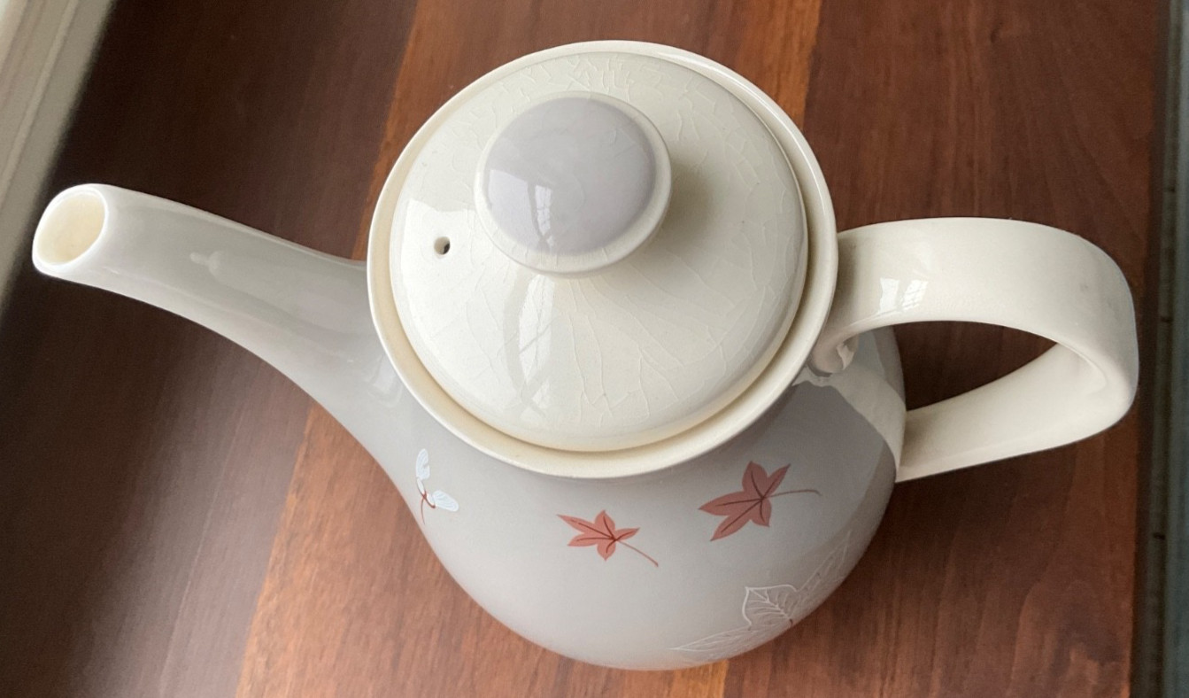 Royal Doulton Angel Wings Coffee Pot-Brown & White Design On Gray Body 1955-1963