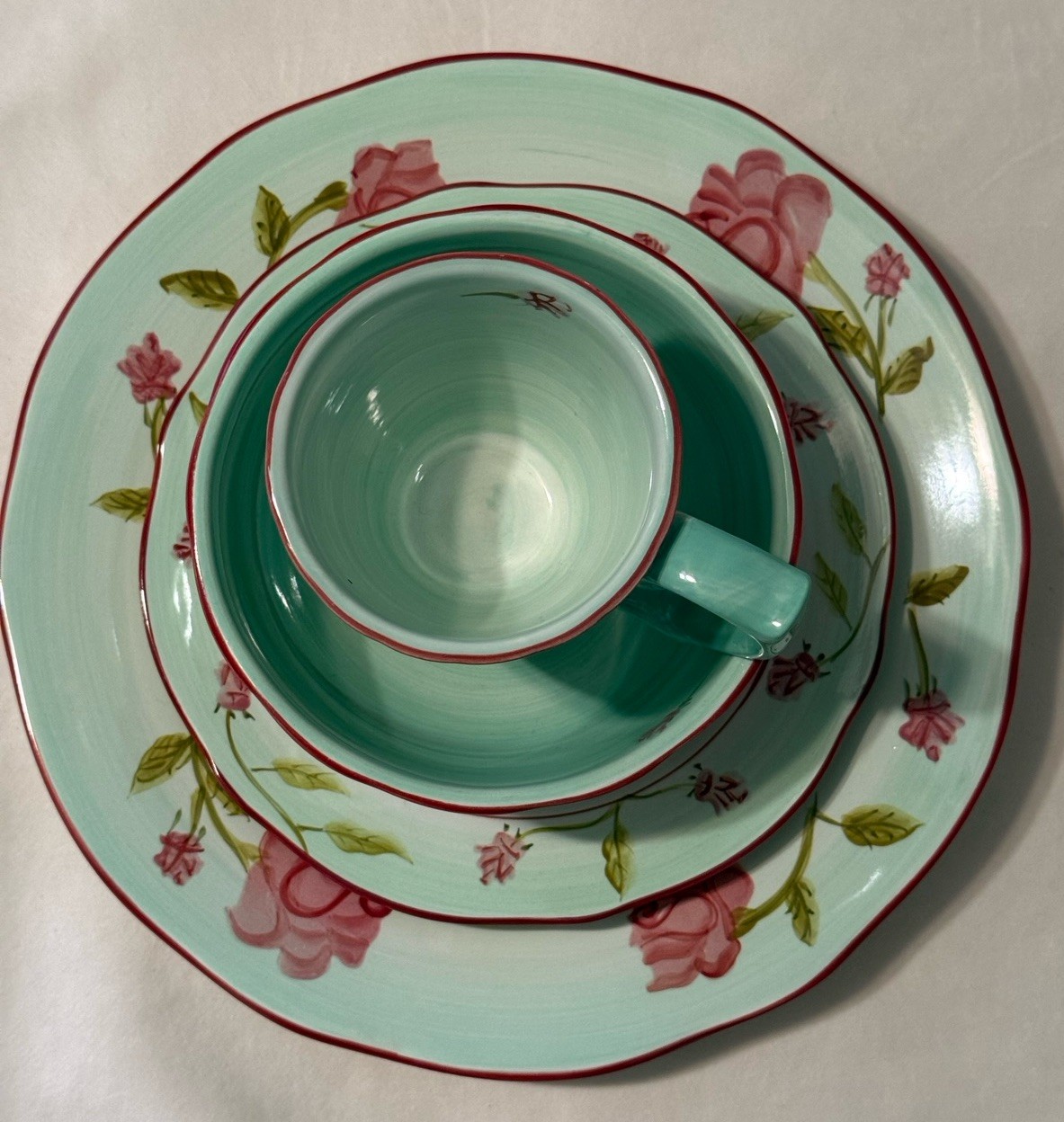 12pc Rose Garden by Canterbury Potteries Toby Pieri design 2 Place Settings Plus