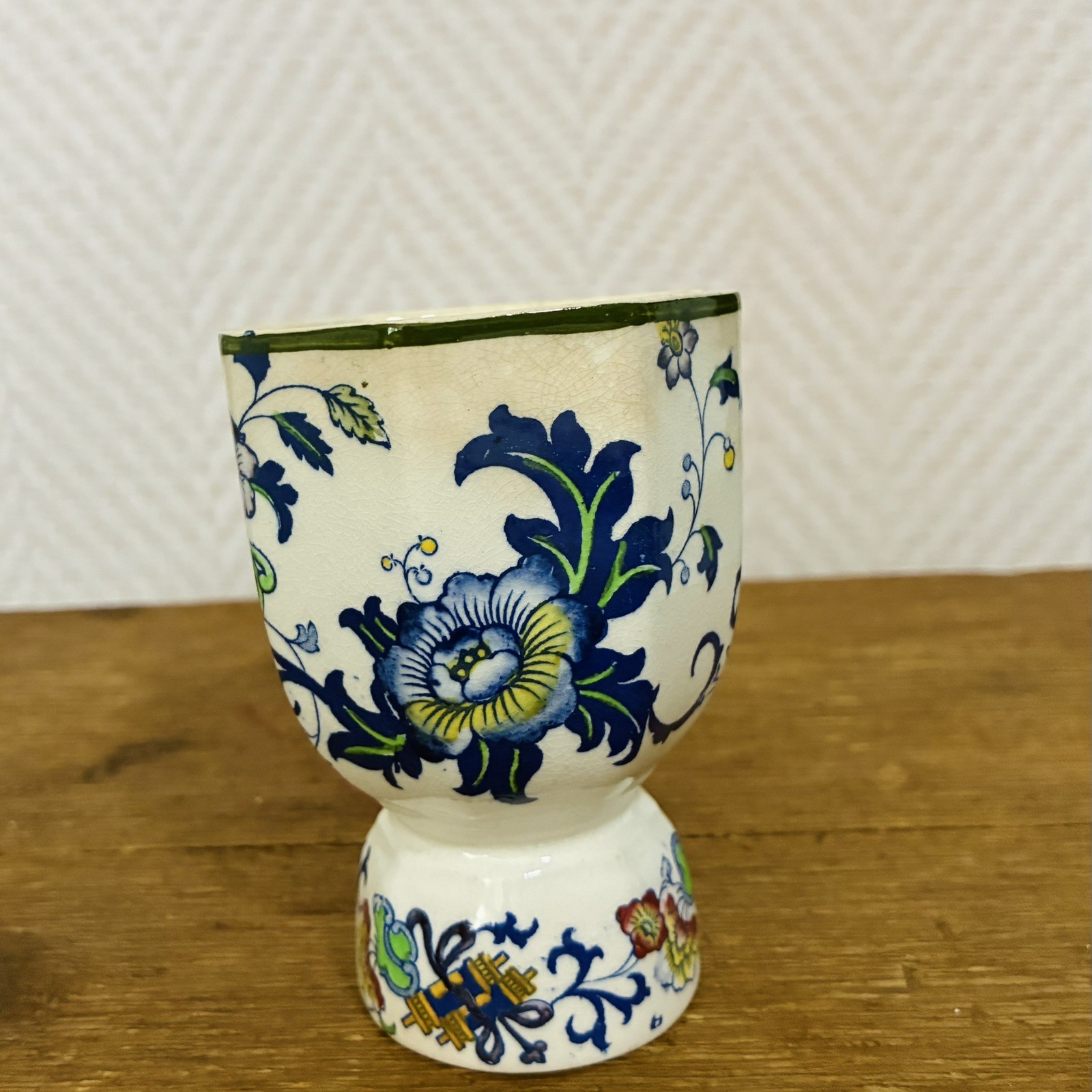 Antique Royal Doulton Burslem NANKIN Floral Porcelain Double egg Cup England