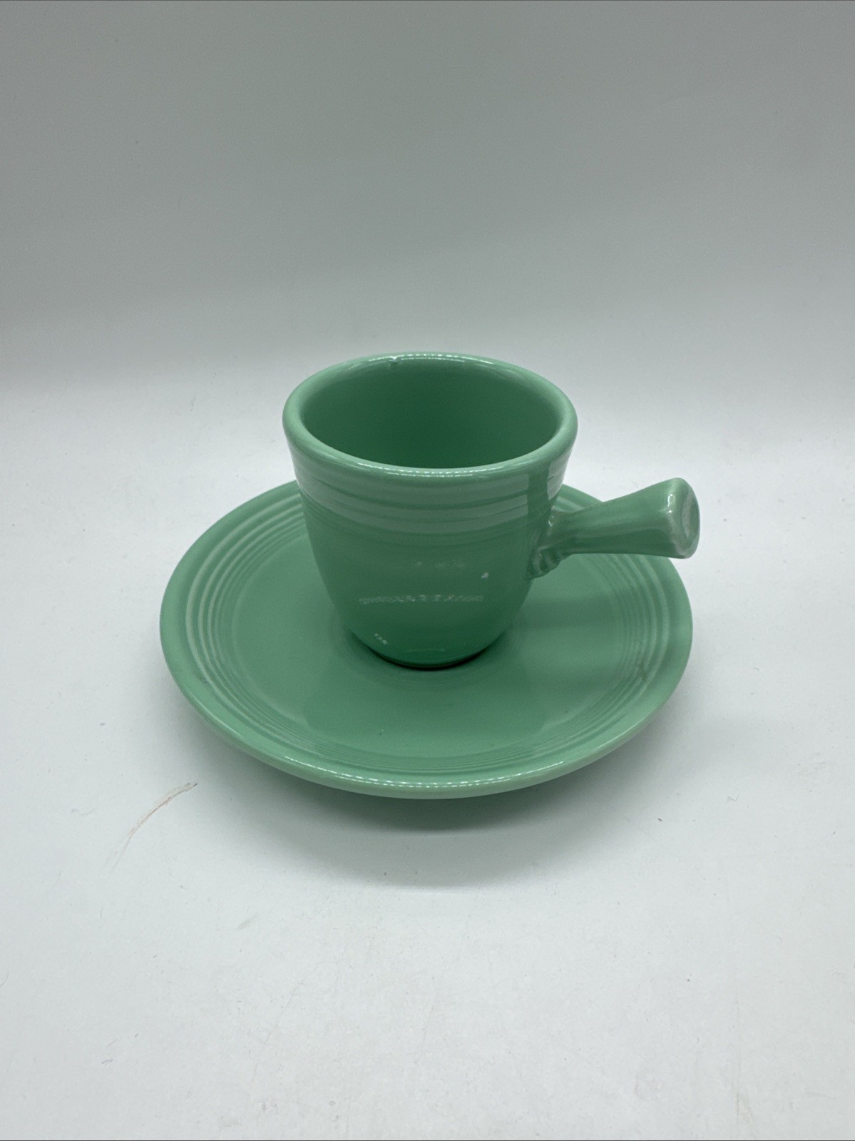 Vintage Sea Mist Green Fiestaware Fiesta Espresso Demitasse Cup & Saucer