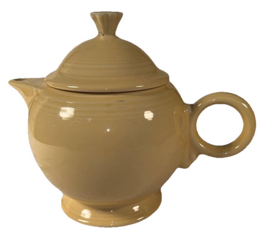Fiesta Large Ivory Off White Teapot O Ring Handle W/ Lid Art Deco Retro
