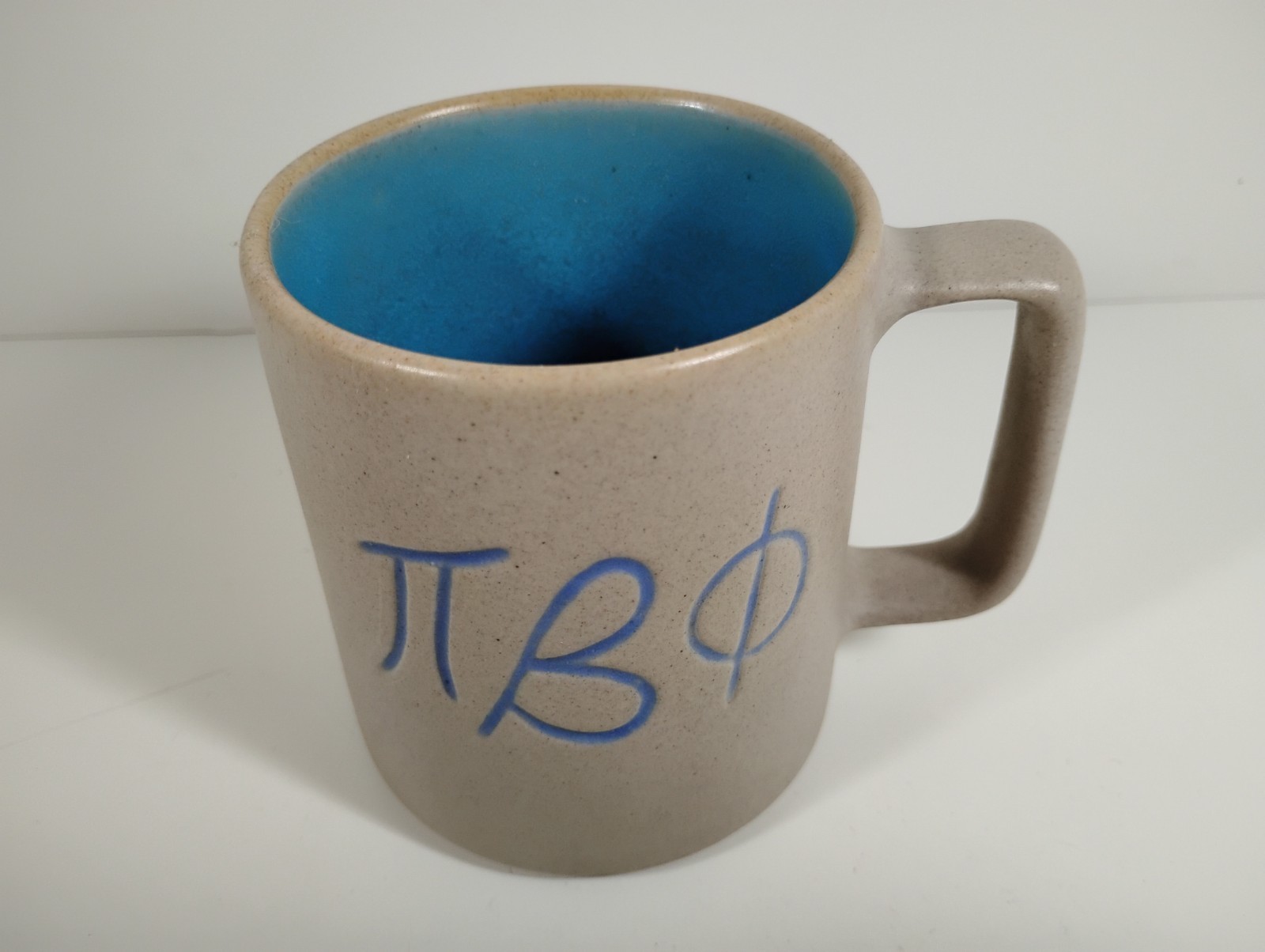 Pigeon Forge Pottery Pi Beta Phi Sorority Coffee Mug Cup Stoneware Blue Gray