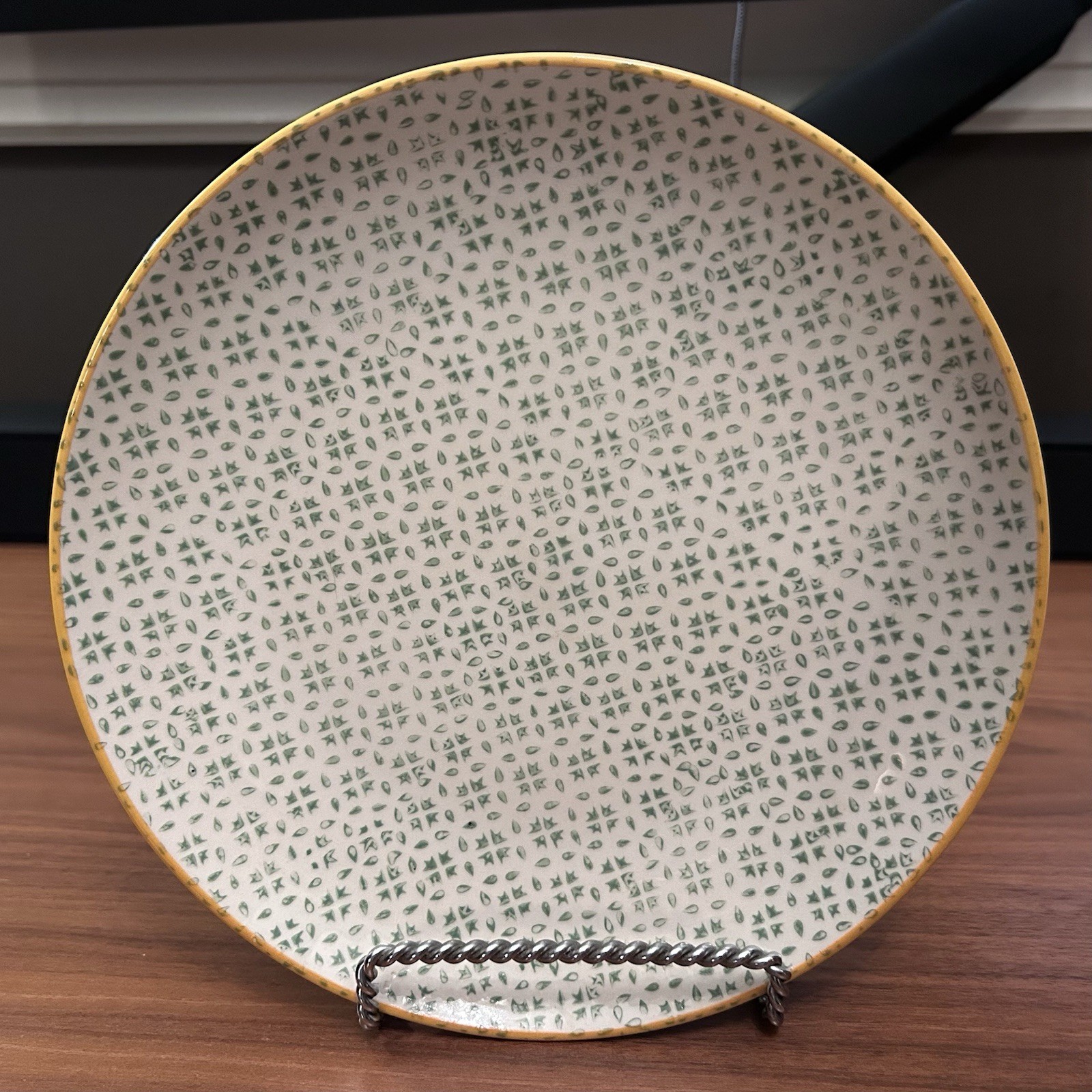 World Market Pair 8” Salad Plates, Geometric Boho Marrakesh Country Garden Party