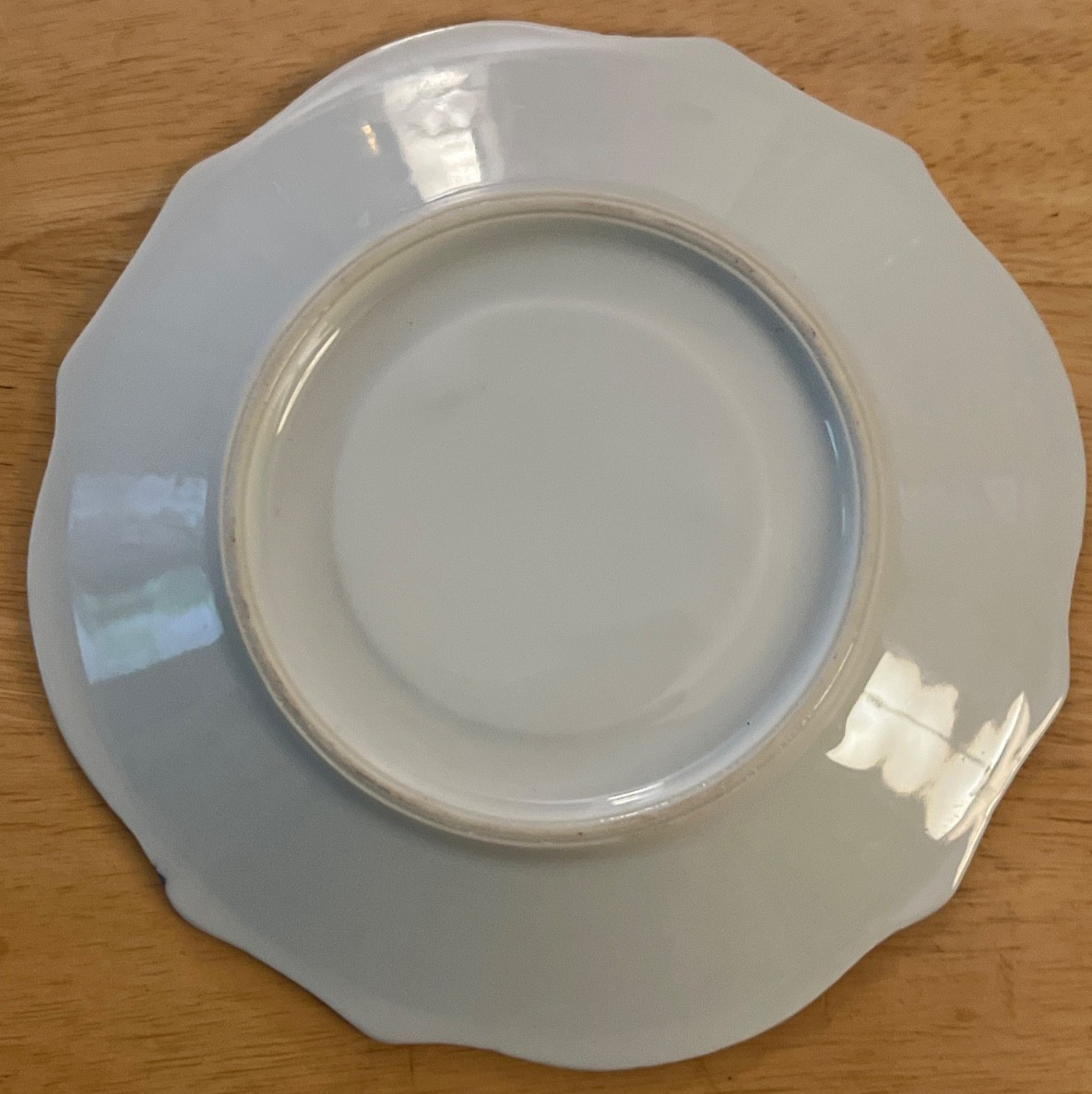 Saucer Plate Decor Yellow Rim Pink and Blue Cabbage Roses with Mini Hanger Set