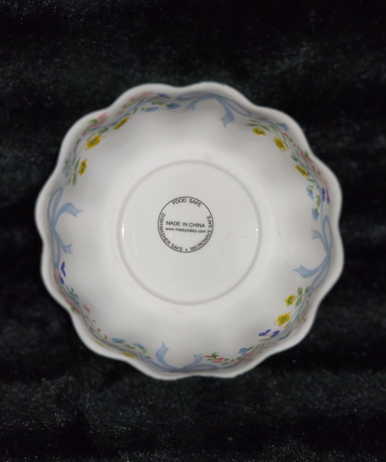 4 Blue Bow Floral Mini Bowls 4″ Ceramic Easter Spring Hobby Lobby Viral Bows HTF