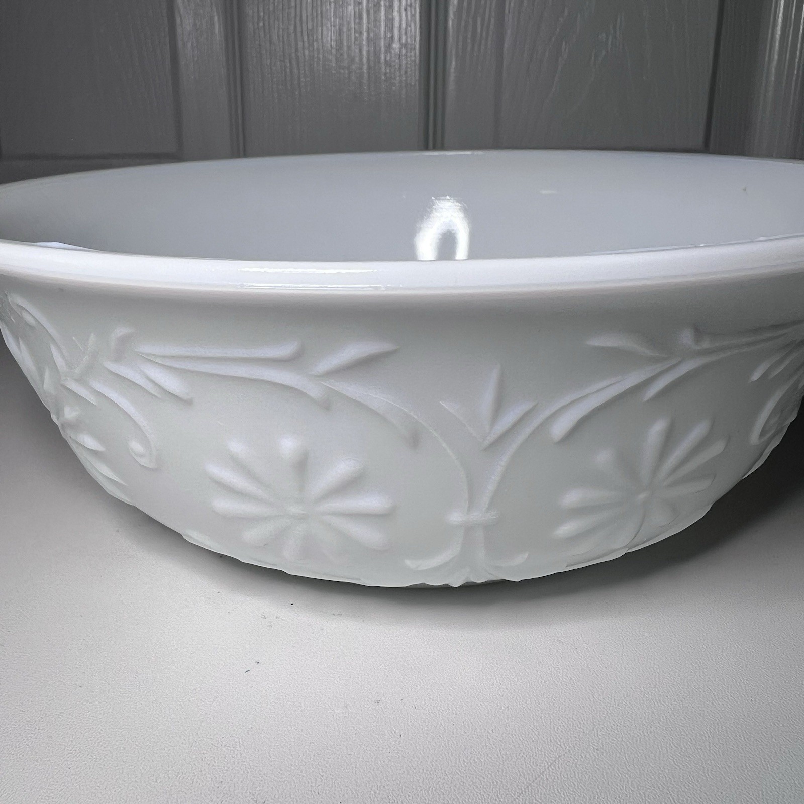Vintage 1979 FTD Milk Glass Floral Bowl