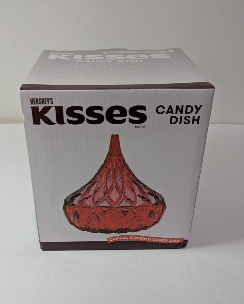 Hershey’s Kisses Red Shannon Crystal Covered Candy Dish NEW In Box Kiss