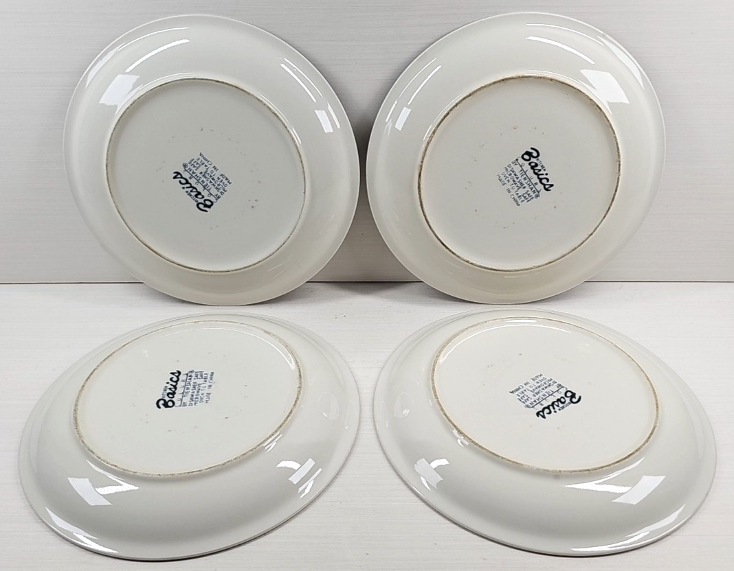 4 Tienshan Kitchen Basics Cobalt Green Dinner Plate Set Table Dining Dishes Lot