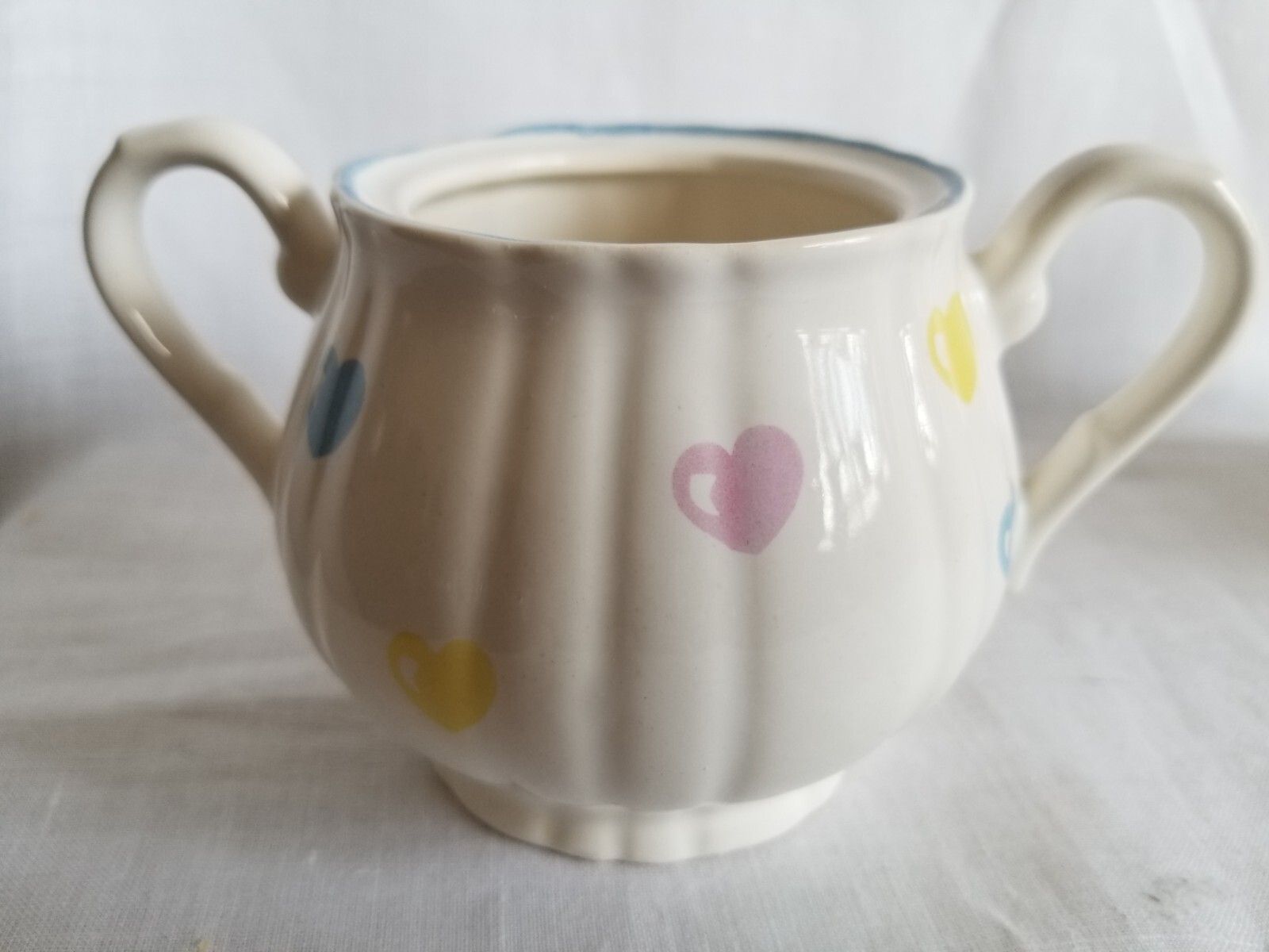 Tiffany & Co Limoges France Handpainted Pastel Hearts Creamer and Sugar Bowl
