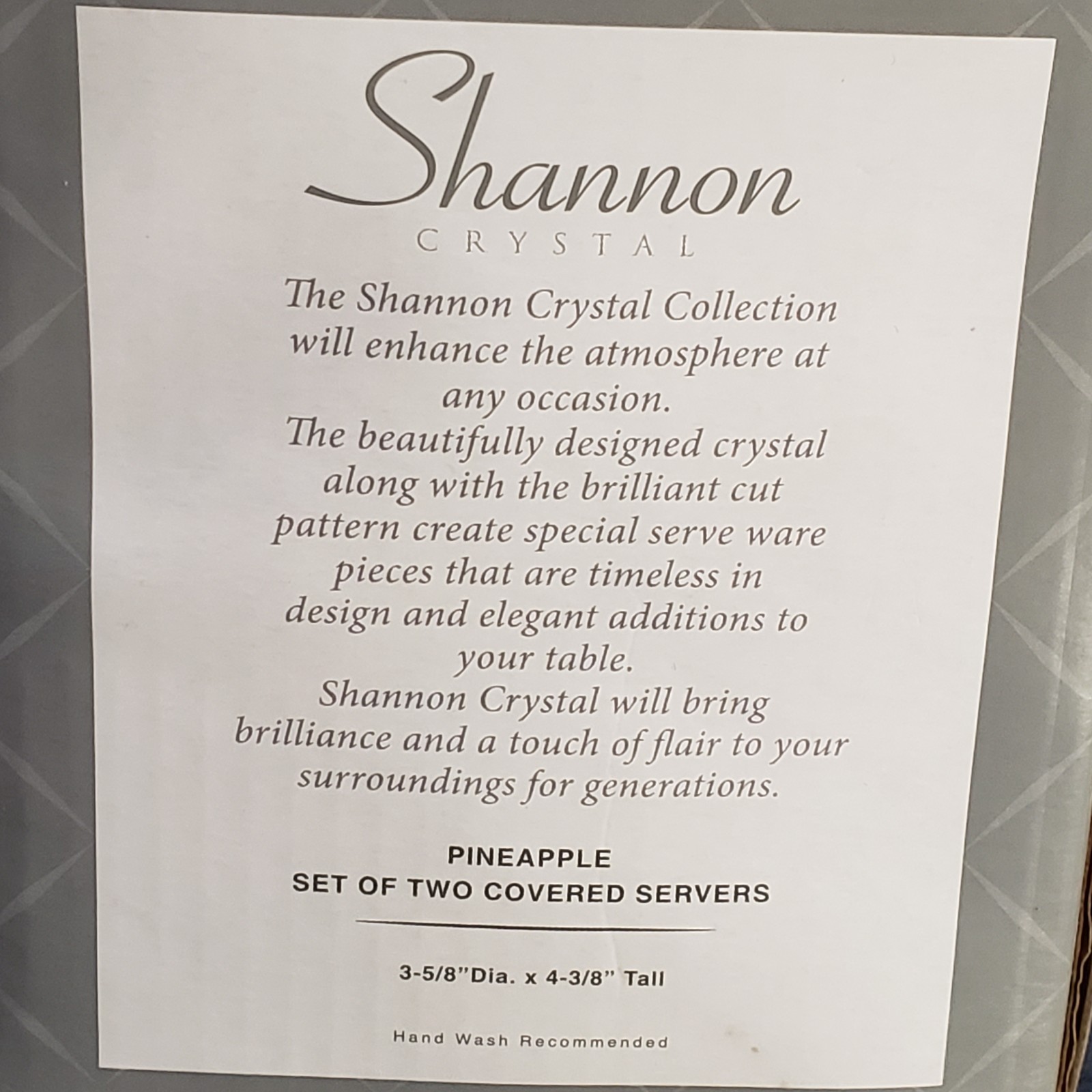 Shannon Crystal Covered Pineapple Servers by Godinger with Original Box