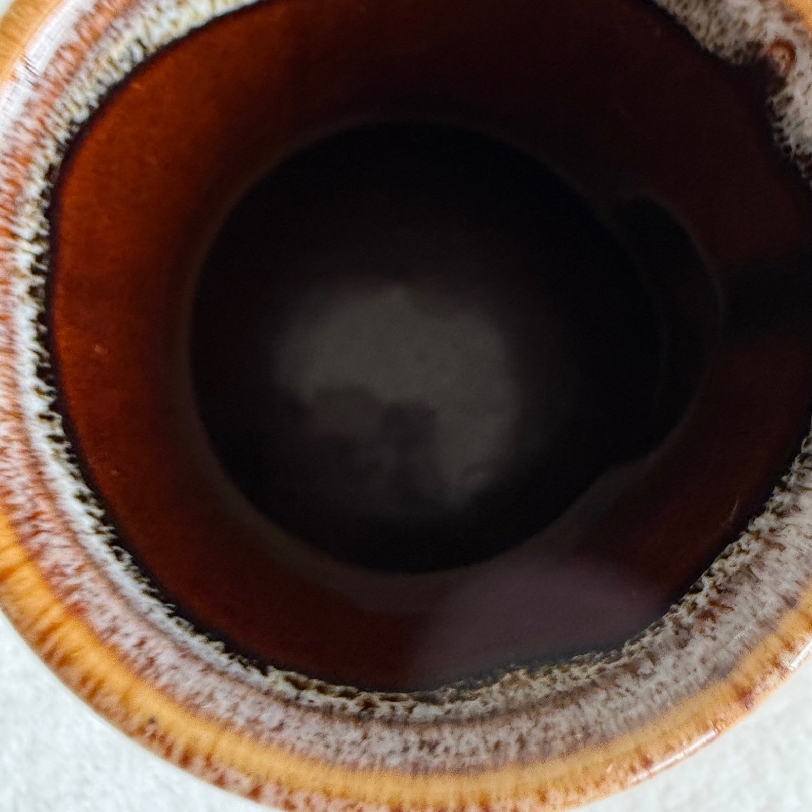 Vintage Brown Drip Glaze No Spill Travel Wide Bottom Ceramic Pottery Coffee Mug