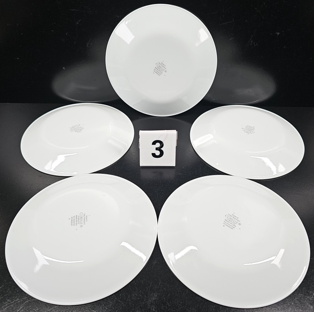 15 Corelle Classic Cafe Black Bread Plates Set Corning Livingware Rings Dish Lot