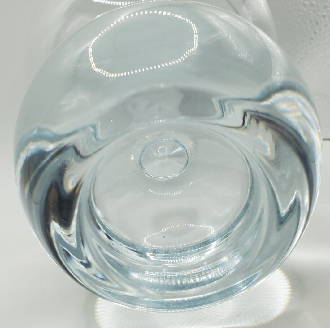 Modern Contemporary Crystal Bowl Vase Pedestal Clear Compote Beta Fish Floral