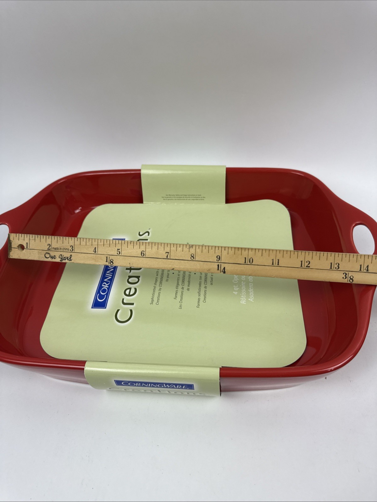 CorningWare Creations Stoneware Ruby Red Baking Casserole Dish 4QT 14X11”HEAVY