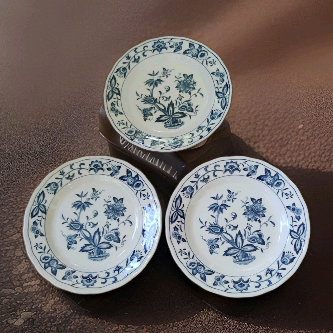 DINNERWARE-HARMONY HOUSE/Blue Bonnet-JAPAN- Serving Plate 7″ Set of 3