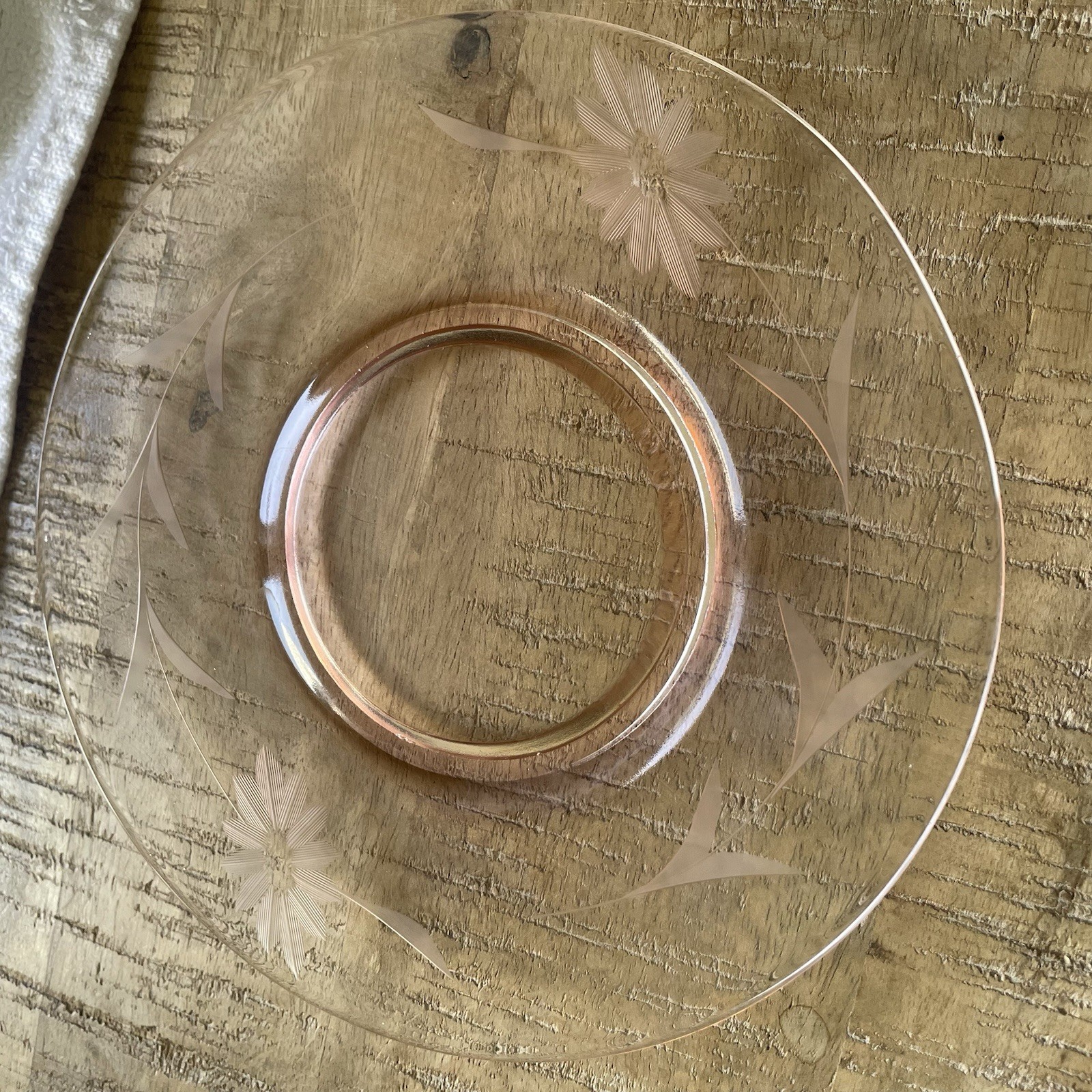 Vintage Pink Depression Glass Plates Set Of 6 6.5in