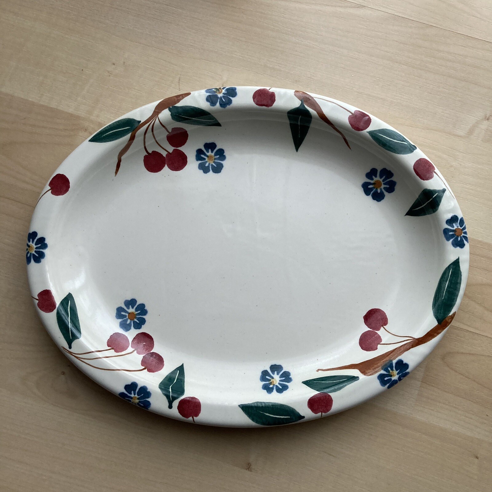 CHAPARRAL POTTERY USA OVAL PLATE PLATTER Fruit and Leaves Used