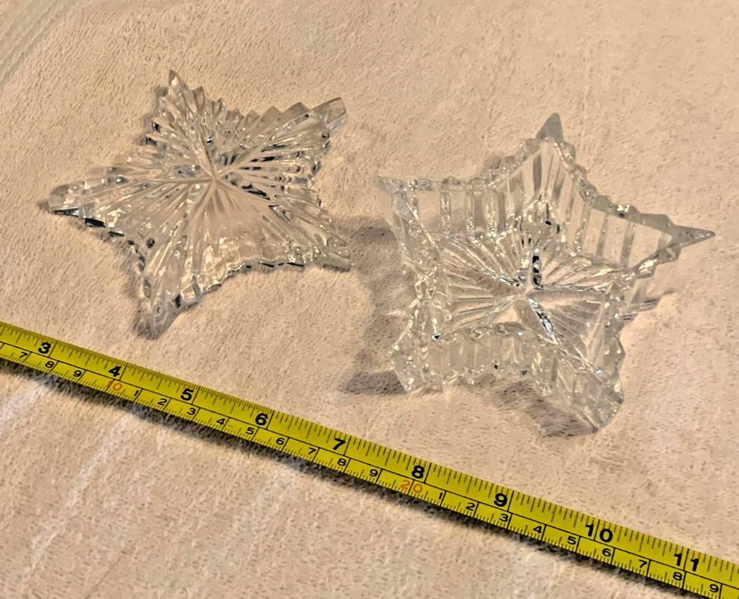 Clear Pressed Glass Candy Dish 4 Inch Star Shaped Tabletop Home Decor Piece