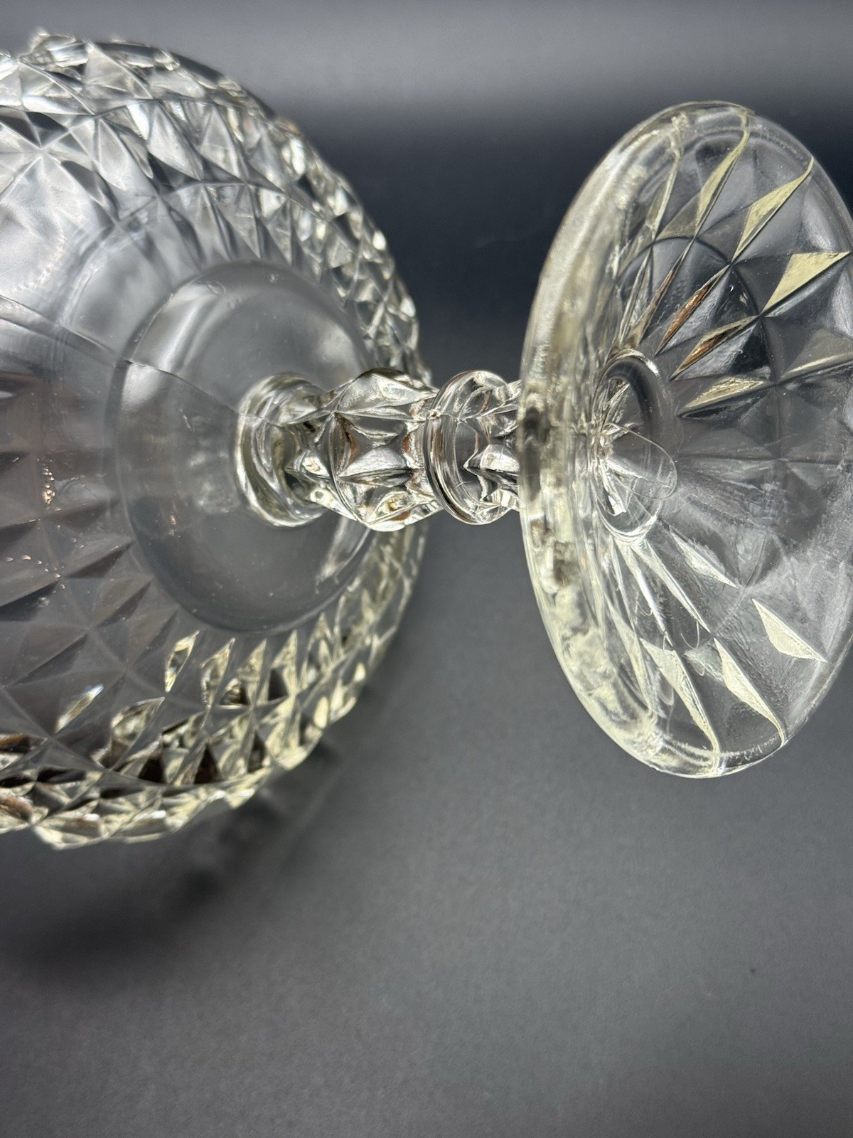 Vintage EAPG Jeannette Glass Compote Windsor Clear 1936 Pretty!