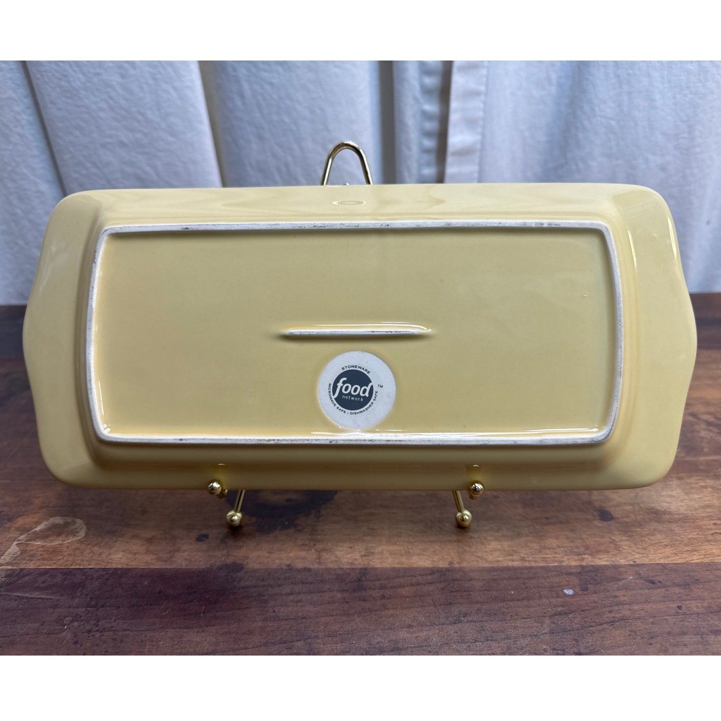 Food Network Fontinella Yellow Stoneware Rectangular Embossed Serving Platter